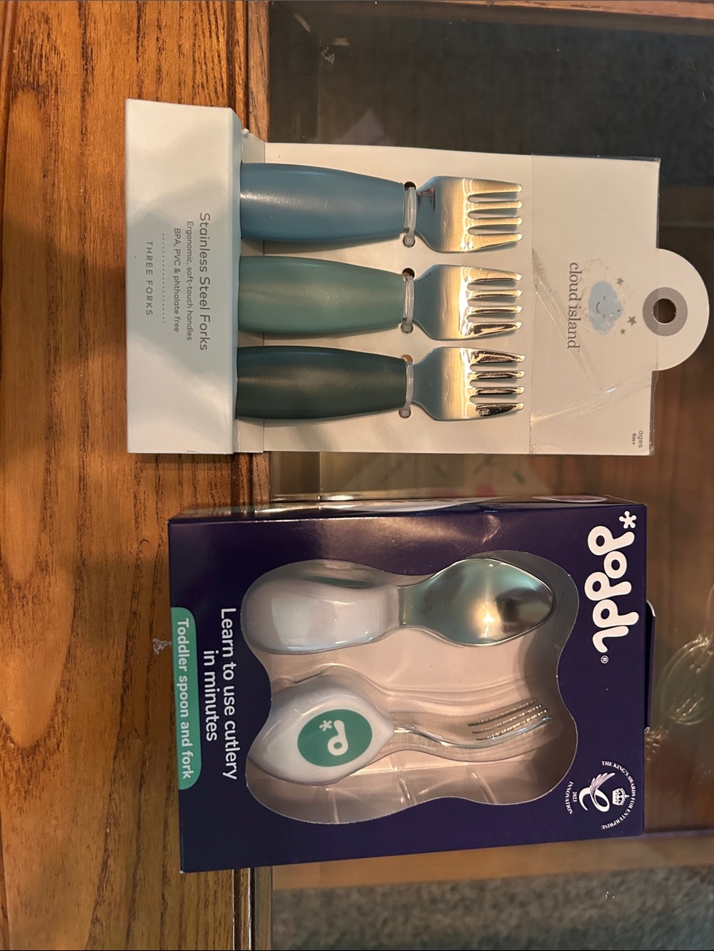 Baby feeding spoon and fork sets